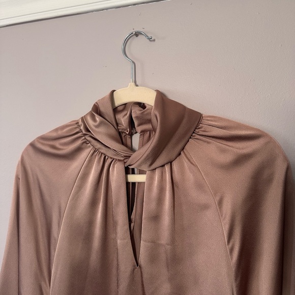Zara Satin Tan Blouse - Picture 3 of 6